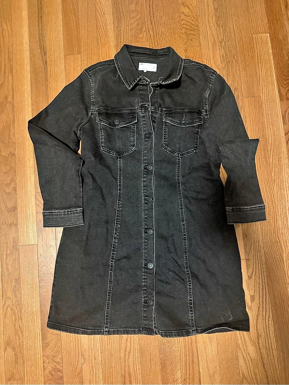 ASOS Design Black Denim Shirt Dress Size 12
